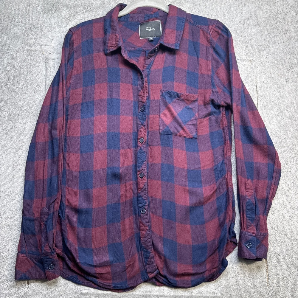 Rails Women's‎ Plaid Flannel Button Up Shirt Medium Soft Luxe Tartan Casual